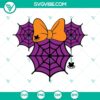 Mickey and Minnie purple spiderweb ears SVG images PNG DXF EPS cut files for Halloween themed crafts and projects.