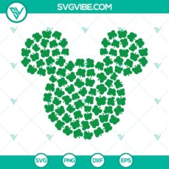Mickey and Minnie Shamrocks SVG images bundle with four leaf clover designs for instant download, perfect for St. Patrick's Day crafts.