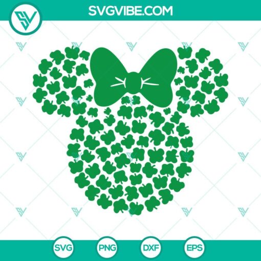 Mickey And Minnie Shamrocks SVG Images Bundle, Four Leaf Clover SVG Download, 1