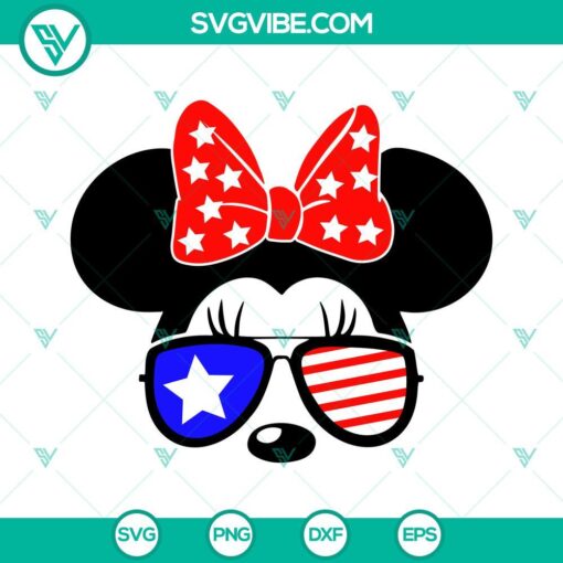 Mickey And Minnie US Flag Sunglasses SVG Image Bundle, Disney Mouse 4th 1