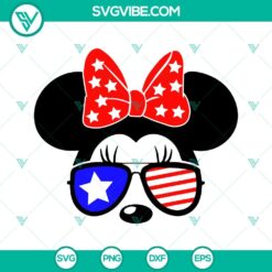 Mickey And Minnie US Flag Sunglasses SVG File Bundle, Disney Mouse 4th 4