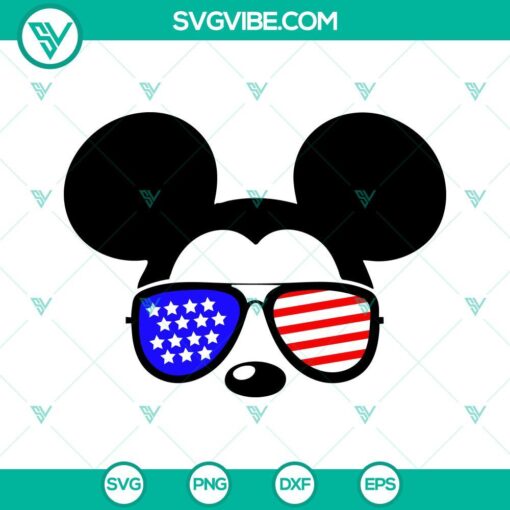 Mickey And Minnie US Flag Sunglasses SVG Image Bundle, Disney Mouse 4th 2