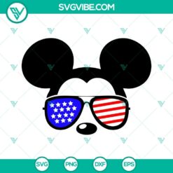 Mickey And Minnie US Flag Sunglasses SVG File Bundle, Disney Mouse 4th 5