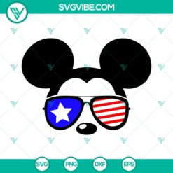 Mickey And Minnie US Flag Sunglasses SVG File Bundle, Disney Mouse 4th 6