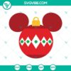 Mickey Christmas Ball with Disney Ornaments SVG - Festive Disney Christmas SVG file with Mickey Mouse design for download in PNG DXF EPS format.
