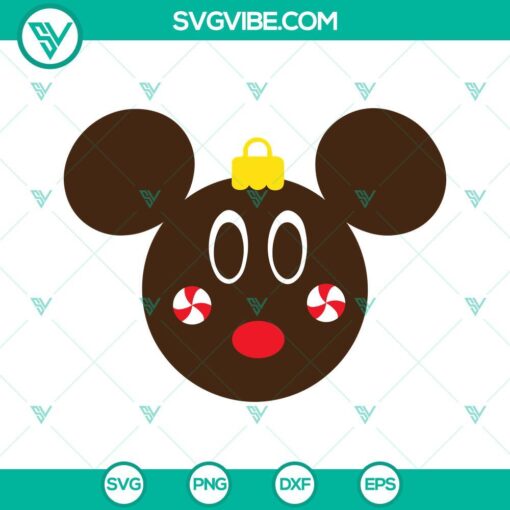 Mickey Mouse Christmas ornament SVG image for Disney holiday decorations - PNG DXF EPS files for crafting.