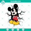 Mickey Mouse cracked wall SVG images, Disney cartoon character SVG download. Ideal for crafts, décor, and apparel projects.