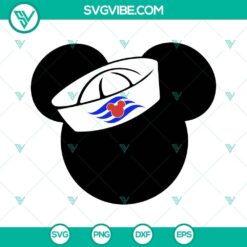 Mickey Cruise Hat SVG file with Disney Cruise Line and Disney Family design for download.
