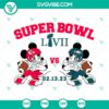 Mickey Eagles vs Chiefs Super Bowl LVII 2023 SVG design with PNG, DXF, EPS formats for digital crafting.