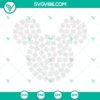 Disney inspired Mickey Mouse ears shamrock SVG with a four-leaf clover design for St. Patrick's Day celebration.