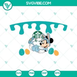 Mickey Mouse Easter Bunny Starbucks wrap SVG, Disney Easter design. Perfect for Easter Starbucks cups.