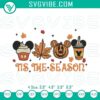 Embroidery design of fall coffee mouse with "Tis The Season" slogan, perfect for autumn coffee lovers.