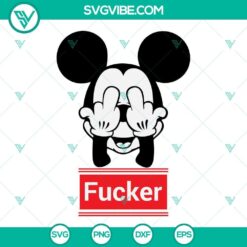Mickey Mouse giving the middle finger SVG file. Perfect for adults who love funny and edgy Disney character designs.