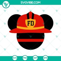 Mickey Head Fire Helmet SVG File Bundle, Mickey Firefighter SVG Download, Fire 2