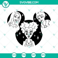Mickey Head Hocus Pocus Halloween witches SVG Files, perfect for crafts and Halloween decor. Compatible with DXF PNG EPS formats.