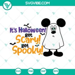 Mickey Mouse Halloween themed SVG design for download - Get Scary Get Spooky. Popular file formats included for cutting.