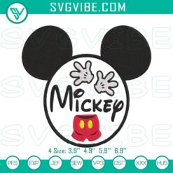 Embroidery design of Mickey Mouse logo from Disney, suitable for machine embroidery.