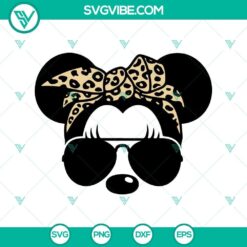 Mickey Minnie Bandana Hat Leopard Print SVG Files, Disney Safari SVG File, 2
