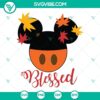 Mickey and Minnie Blessed Thanksgiving SVG bundle with Disney Mouse head, perfect for crafts, shirts, and more.
