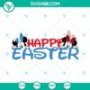 Mickey Minnie Happy Easter SVG images with Easter Bunny SVG File by Disney. Joyful Easter theme design with popular cartoon characters.