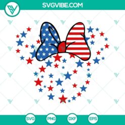 Mickey Minnie 4th of July SVG files featuring Disney patriotic design with a happy theme. Perfect for crafts and DIY projects.