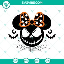 Mickey Minnie Jack Skellington and Sally Halloween SVG, Disney Couple Characters, Pumpkin King and Queen, Silhouette Design, Black and White.