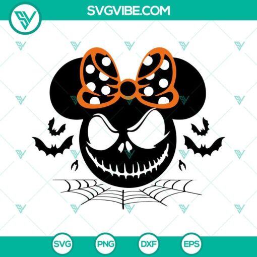 Mickey Minnie Jack Skellington and Sally Halloween SVG, Disney Couple Characters, Pumpkin King and Queen, Silhouette Design, Black and White.