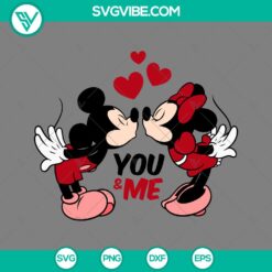Mickey Minnie Kiss SVG perfect for Valentine's Day celebration. Ideal for crafting projects and love-themed designs.