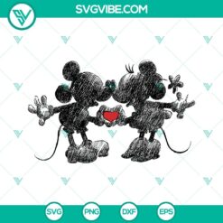 Mickey Minnie Love SVG for Valentines Day - Download PNG DXF EPS Files, cute Disney design for crafting projects.