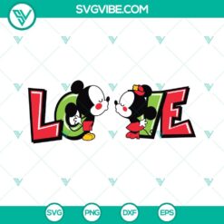 Mickey Minnie Love Valentines Day SVG File with PNG DXF EPS formats, perfect for crafting projects.
