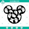 Mickey and Minnie Mouse heads with ghostly Halloween theme in SVG file format for 2022 by Disney.