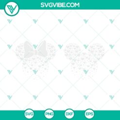 Mickey and Minnie Mouse hearts SVG bundle perfect for Valentines, cute Disney love designs.