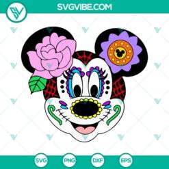 Mickey Minnie Mouse Sugar Skull SVG Download, Halloween SVG Image, Mickey Day Of 2