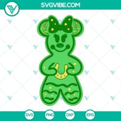 Mickey Minnie St Patricks Gingerbread SVG with Shamrock design, perfect for Disney fans.
