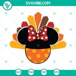 Mickey Minnie Turkey SVG Image Bundle, Mouse Head Turkey Thanksgiving 2