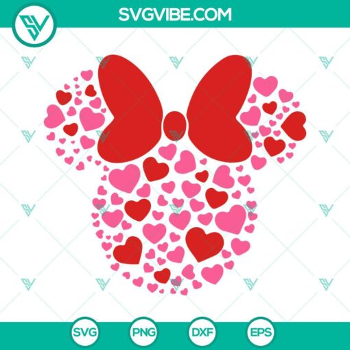 Mickey Minnie Valentine SVG Image Bundle, Mouse Ears Heart SVG File, Mickey 1