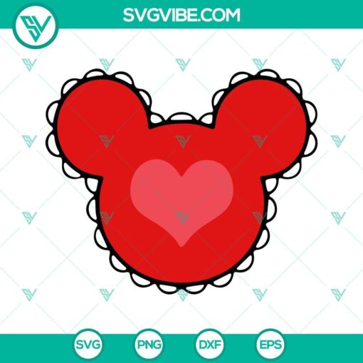 Mickey Minnie Valentine SVG Image Bundle, Mouse Ears Heart SVG File, Mickey 2