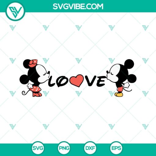 Mickey Minnie Valentine SVG Image Bundle, Mouse Ears Heart SVG File, Mickey 3