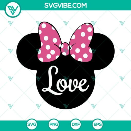 Mickey Minnie Valentine SVG Image Bundle, Mouse Ears Heart SVG File, Mickey 4
