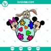 Mickey and Minnie with Easter egg SVG design, Easter bunny SVG download for Easter celebrations.