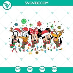 Mickey Mouse and Friends Christmas SVG Download featuring Disney characters in a festive holiday design. Perfect for Christmas crafts and projects.