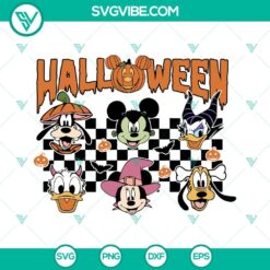 Mickey Mouse and Friends Halloween SVG file featuring Disney Halloween characters in PNG format. Perfect for holiday crafts and projects.