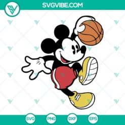 Mickey Mouse basketball SVG design, Disney cartoon sports SVG files with PNG and DXF formats for download.
