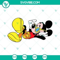Mickey Mouse Beach SVG design for Disney summer vacation, travel. Download this cute image for crafts and projects.