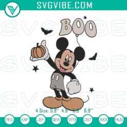 Mickey Mouse Boo Halloween embroidery designs with Disney theme, featuring spooky Mickey patterns for Halloween decorations.