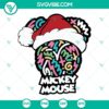 Mickey Mouse Christmas SVG with Santa hat design, festive Christmas SVG file for crafting and holiday projects.