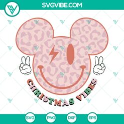 Mickey Mouse Christmas retro SVG design with festive holiday vibes, ideal for crafting projects.