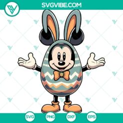 Mickey Mouse Easter eggs SVG images with Mickey Easter Bunny design in PNG, DXF, and EPS formats for crafting.