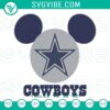 Dallas Cowboys fan Mickey Mouse ears embroidery designs, perfect for sports enthusiasts.