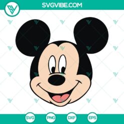 Mickey Mouse face SVG design with Disney character features in PNG, DXF, and EPS formats.